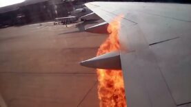 The engine of this airliner catches fire during takeoff… Imagine the state of the passengers at that moment