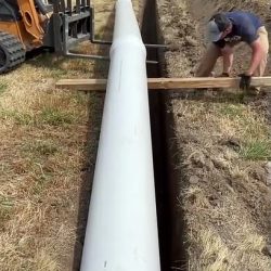 Installing a pipeline in a trench… Really very satisfying